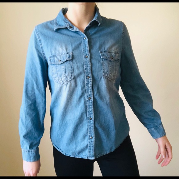 Denim look Button Down - Picture 1 of 3